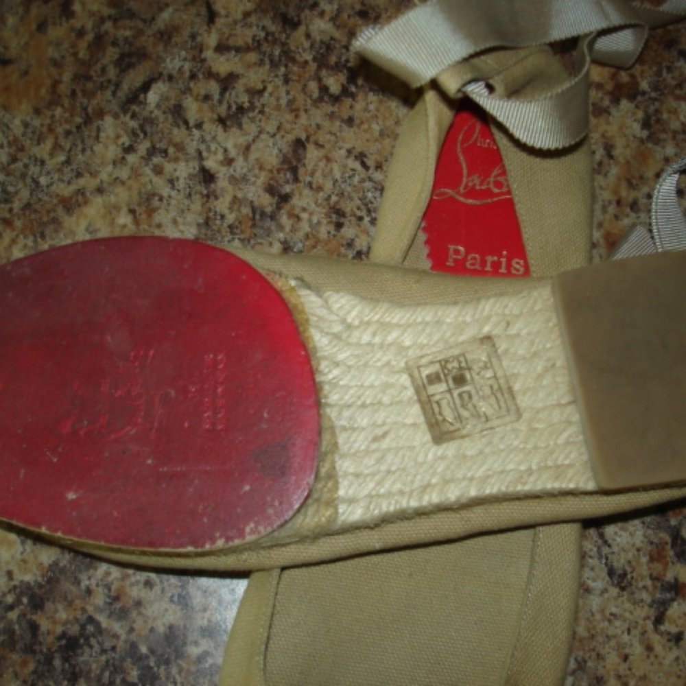 Authentic Christian Louboutin ankle tie up shoes 38 (7.5-8) Excellent - Picture 4 of 13